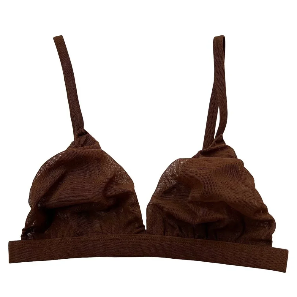 SKIMS Mesh Triangle Bralette Jasper‎ XS
